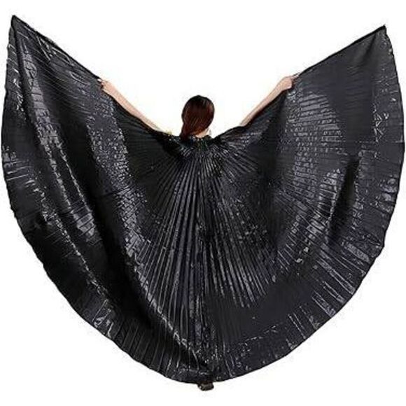 Leg Avenue 360 Degree Pleated Halter Isis Wings with Support Sticks - Picture 5 of 5